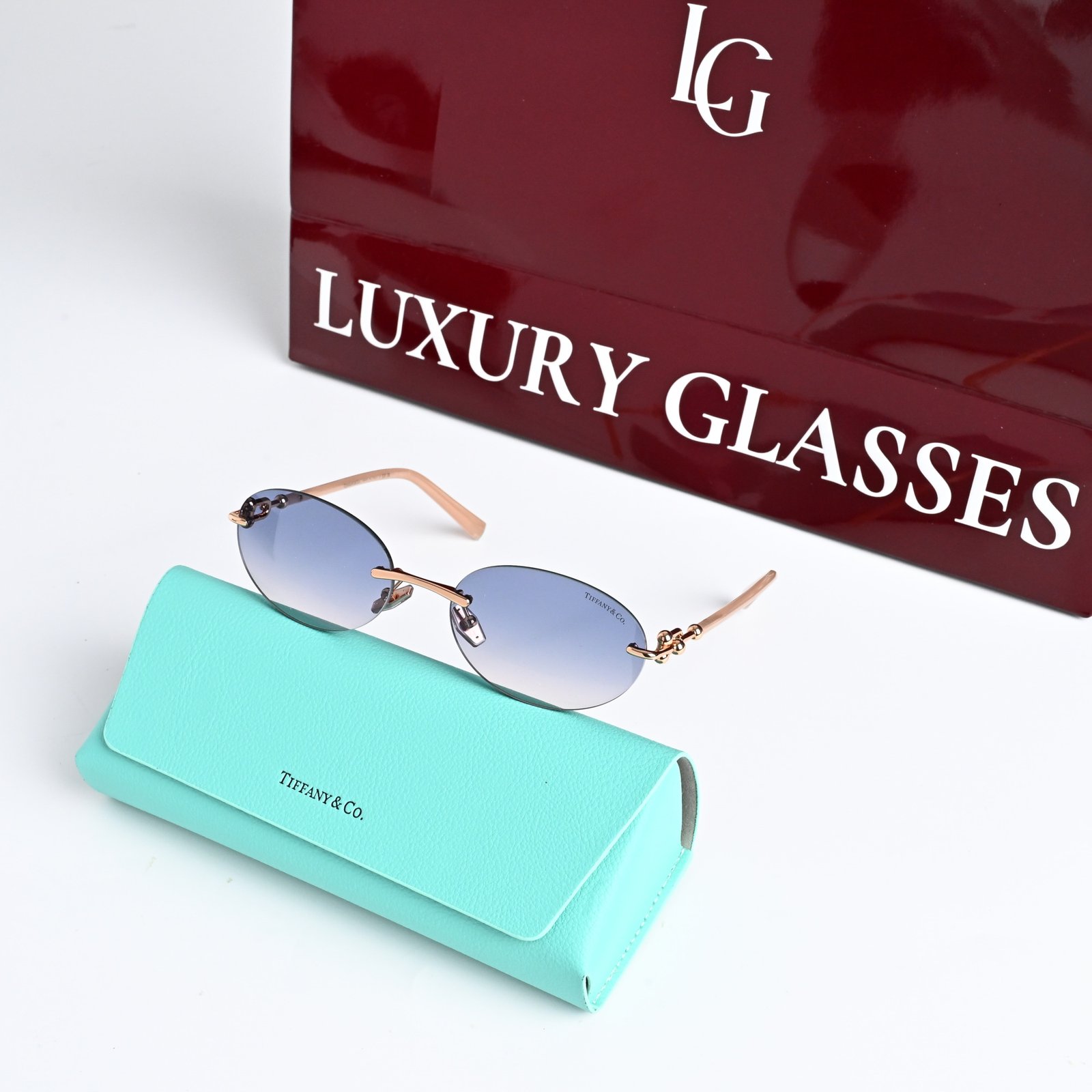 TIFFANY & CO TF3104D 621716 ROSE GOLD GRADIENT BLUE