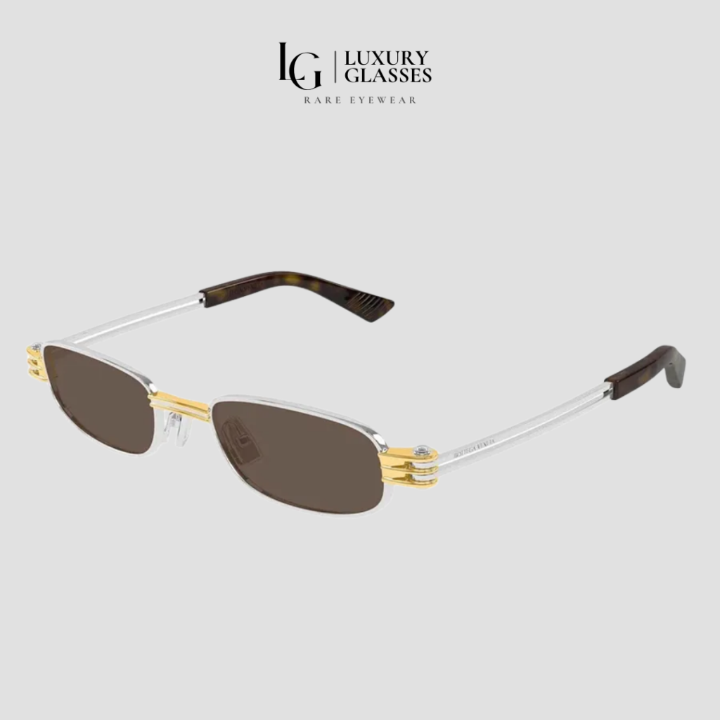 BOTTEGA VENETA BV1381S 001 SILVER BROWN – 50-20-145 (1)