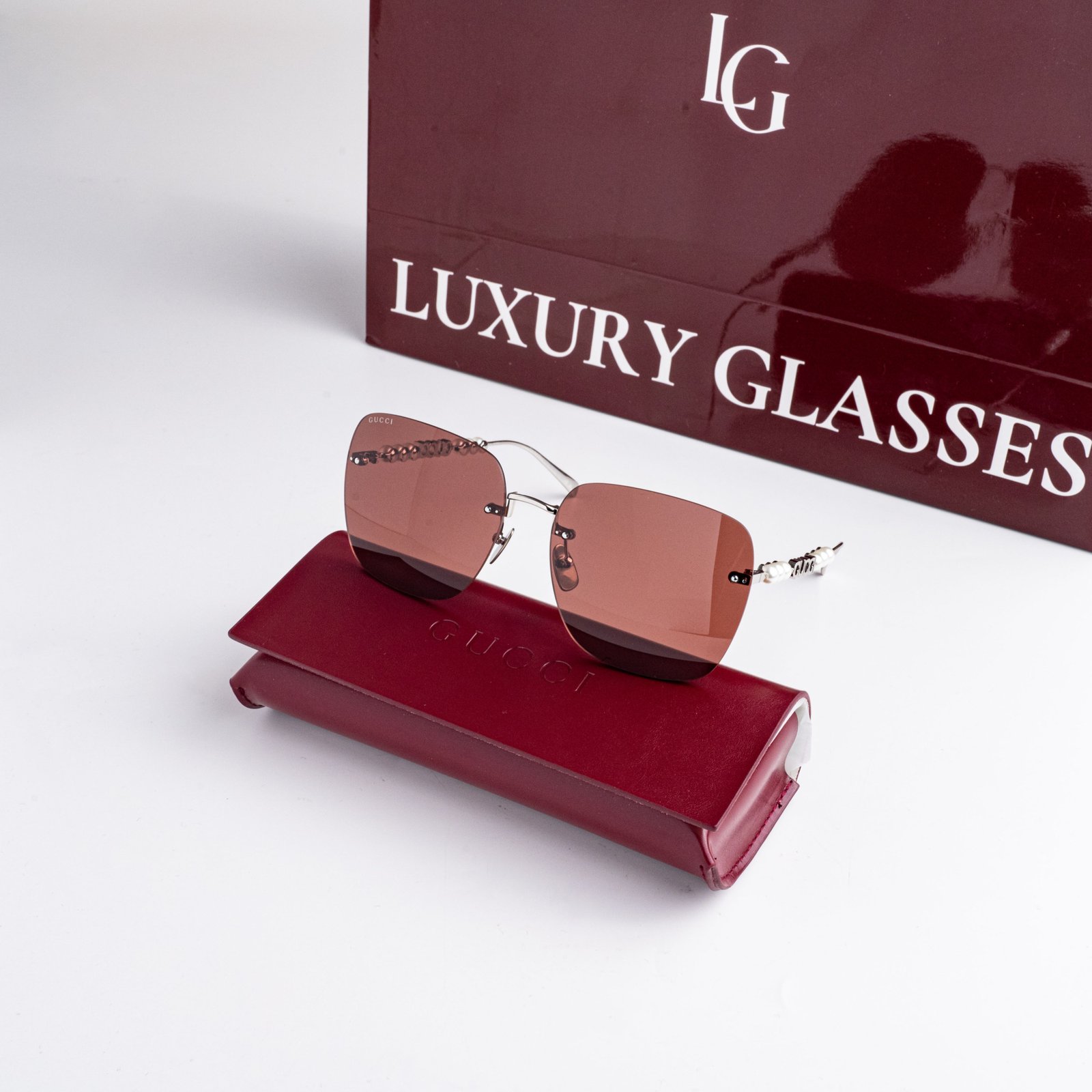 GUCCI GG1923SA 002 SHINY SILVER BROWN