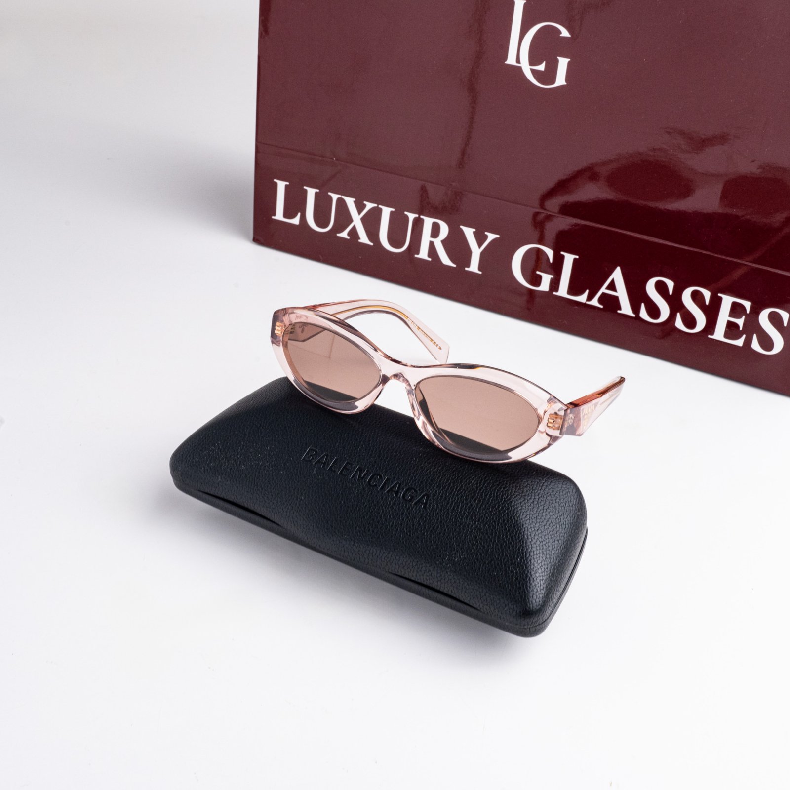 PRADA PR 26ZS 19Q10D TRANSPARENT PEACH LIGHT BROWN