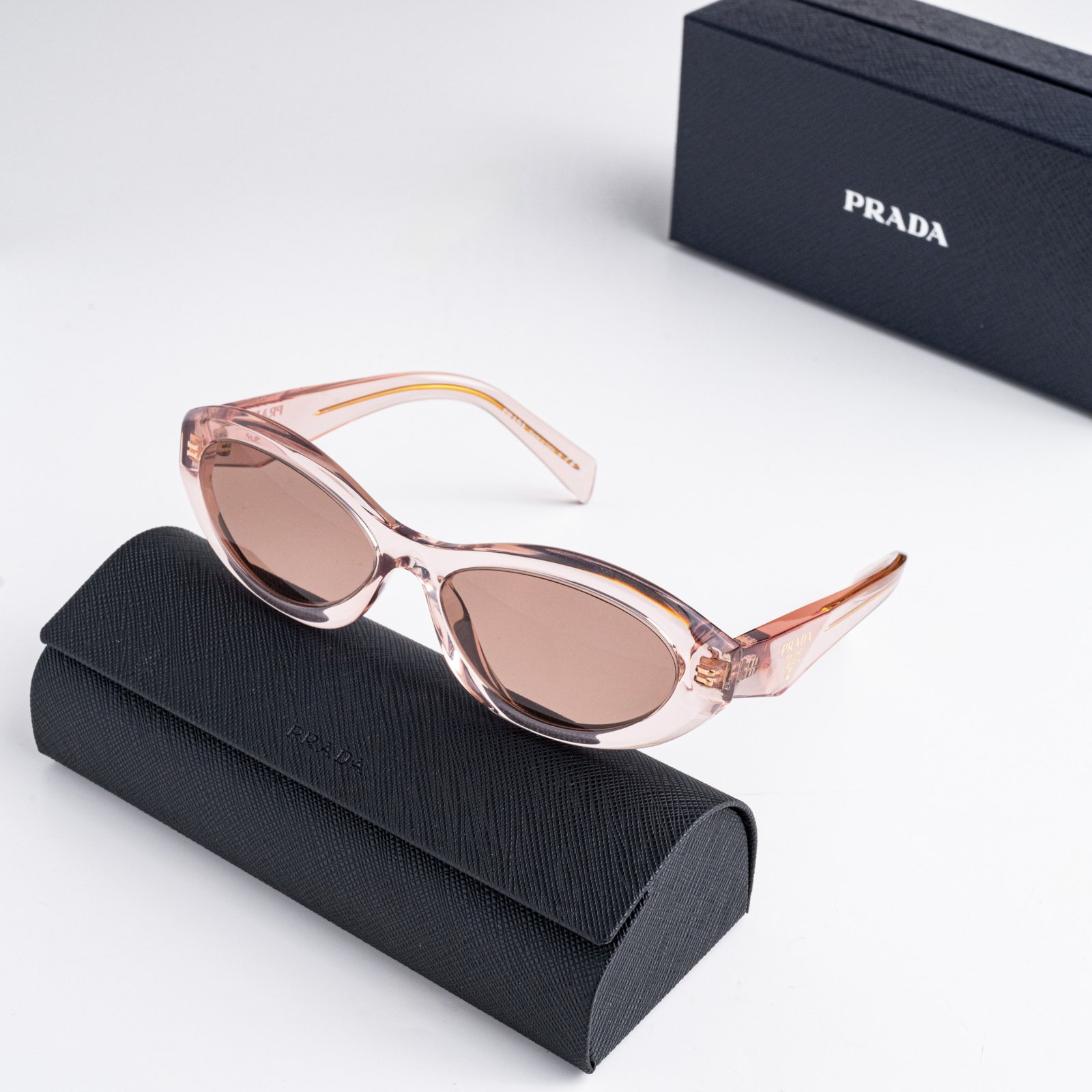 PRADA PR 26ZS 19Q10D TRANSPARENT PEACH LIGHT BROWN – 55-16-145 (2)