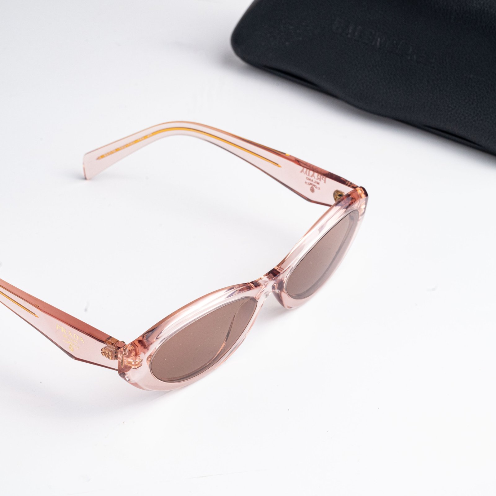 PRADA PR 26ZS 19Q10D TRANSPARENT PEACH LIGHT BROWN – 55-16-145 (5)