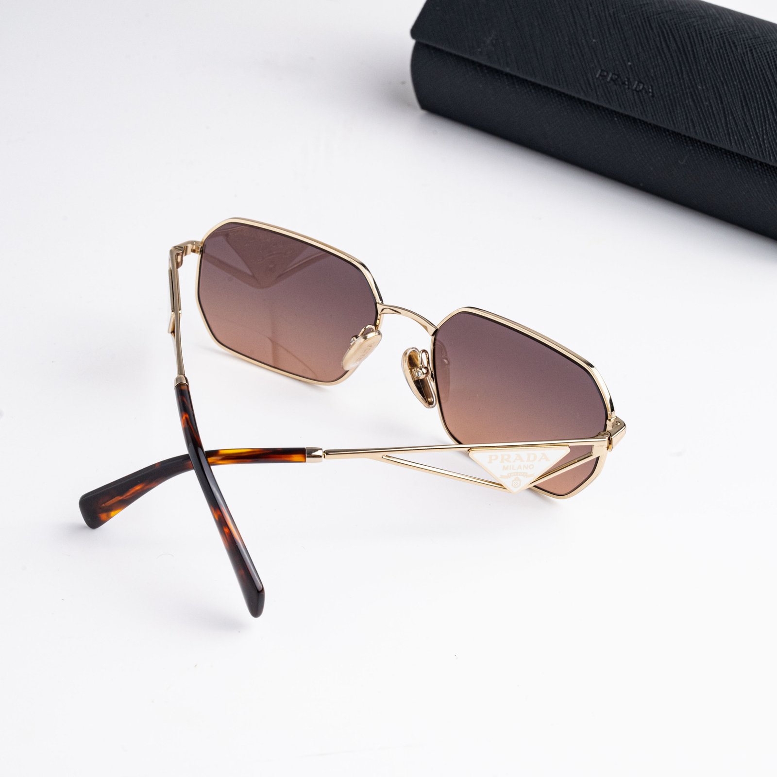 PRADA PR A51S ZVN50C PALE GOLD BROWN GRADIENT GREY – 58-17-140 (4)