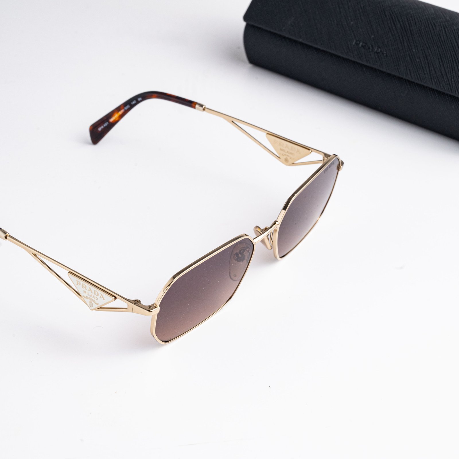 PRADA PR A51S ZVN50C PALE GOLD BROWN GRADIENT GREY – 58-17-140 (5)