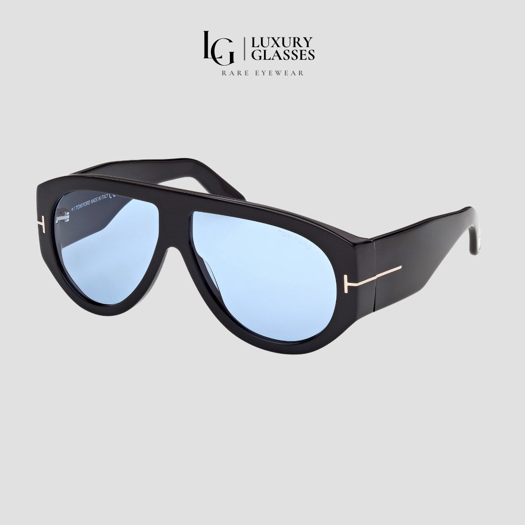 TOM FORD BRONSON FT1044 01V BLACK LIGHT BLUE