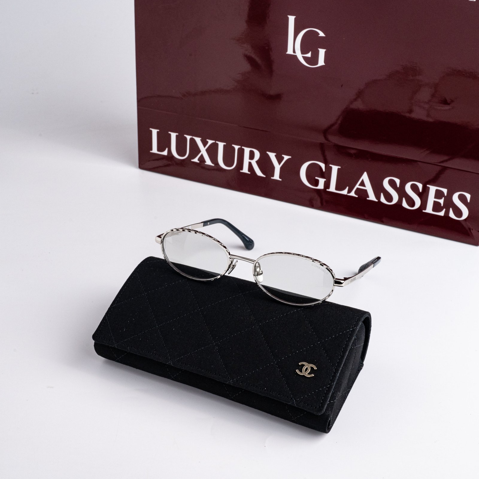 CHANEL 0CH2227S C450SG SILVER BLUE LIGHT GREY