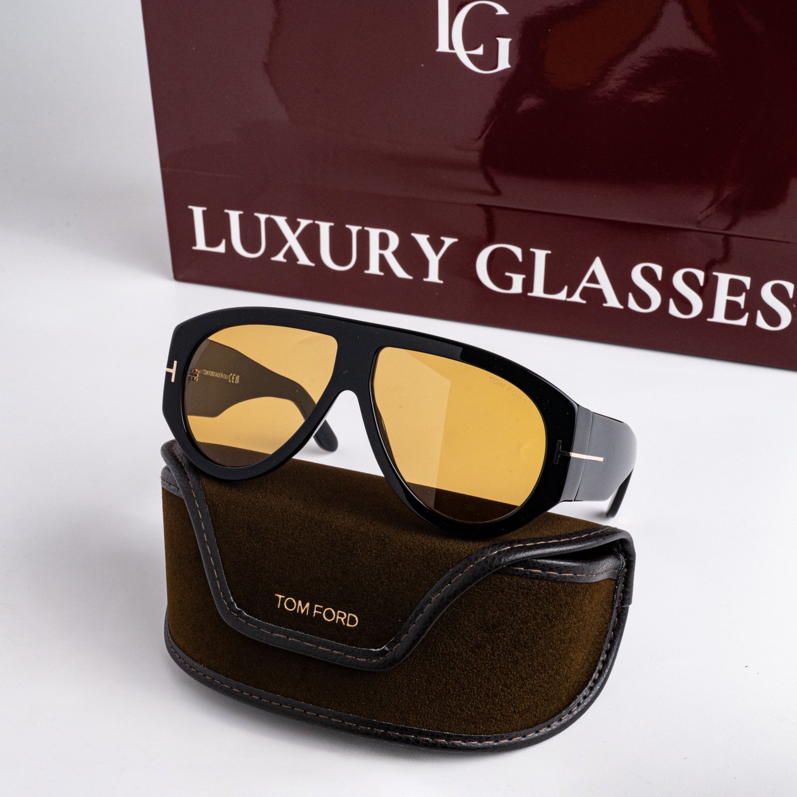 TOM FORD BRONSON FT1044 01E BLACK ORANGE