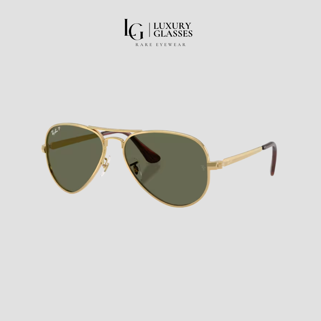 RAYBAN 0RB3925 001/58 ARISTA GOLD GREEN POLARIZED