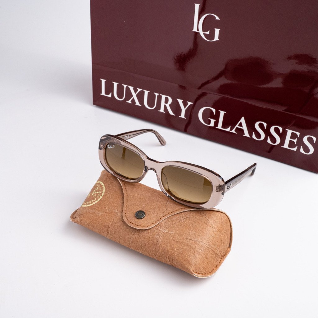 RAYBAN 0RB2221F 6827M2 TRANSPARENT BEIGE GRADIENT BROWN POLARIZED – 55_18_145
