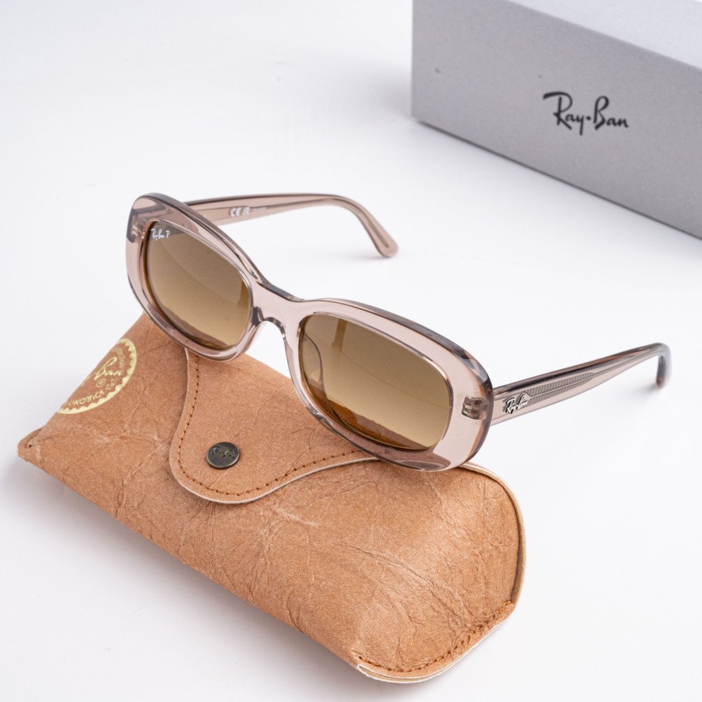 RAYBAN 0RB2221F 6827M2 TRANSPARENT BEIGE GRADIENT BROWN POLARIZED – 55_18_145(3)