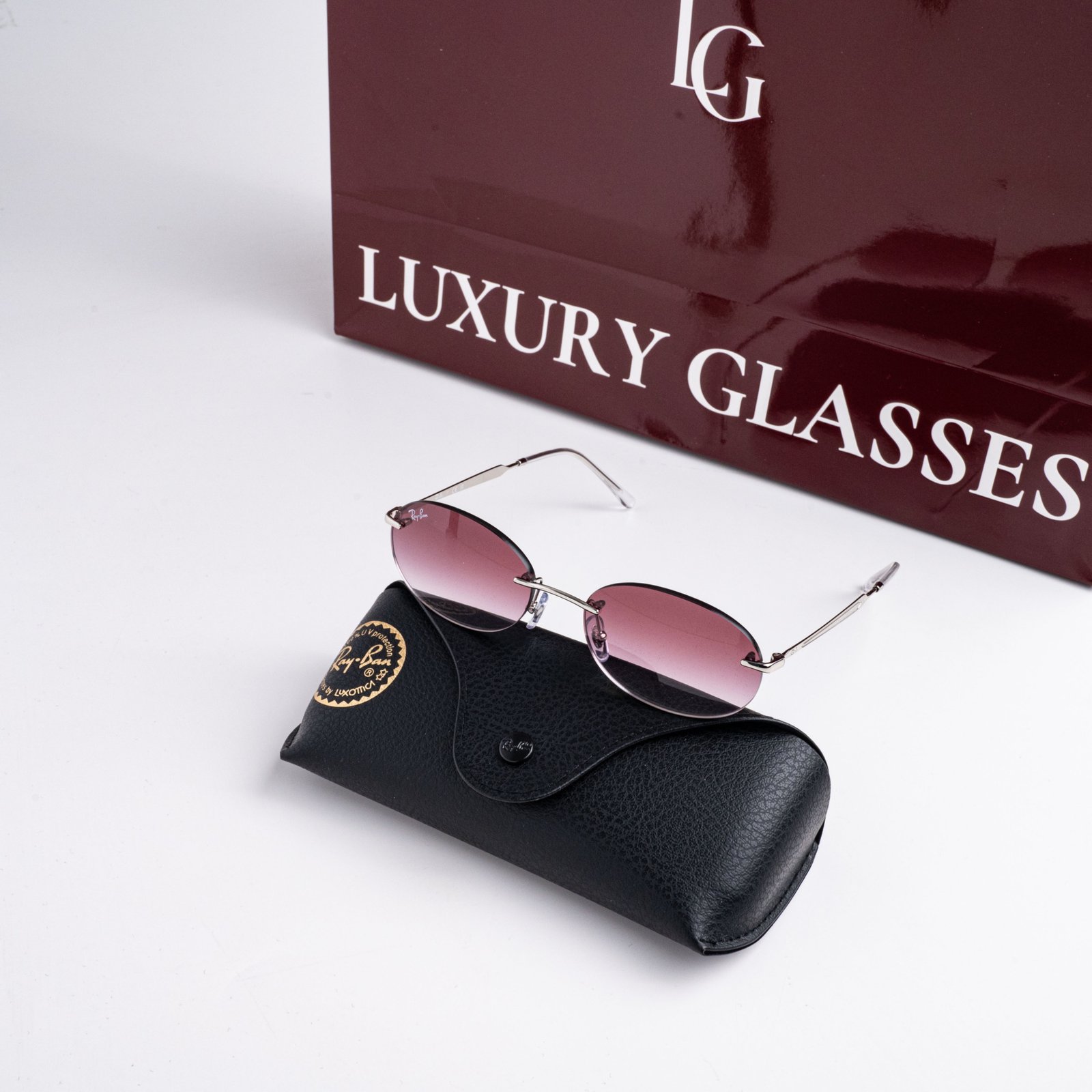 RAYBAN 0RB3767 003/8H SILVER CLEAR GRADIENT DARK VIOLET