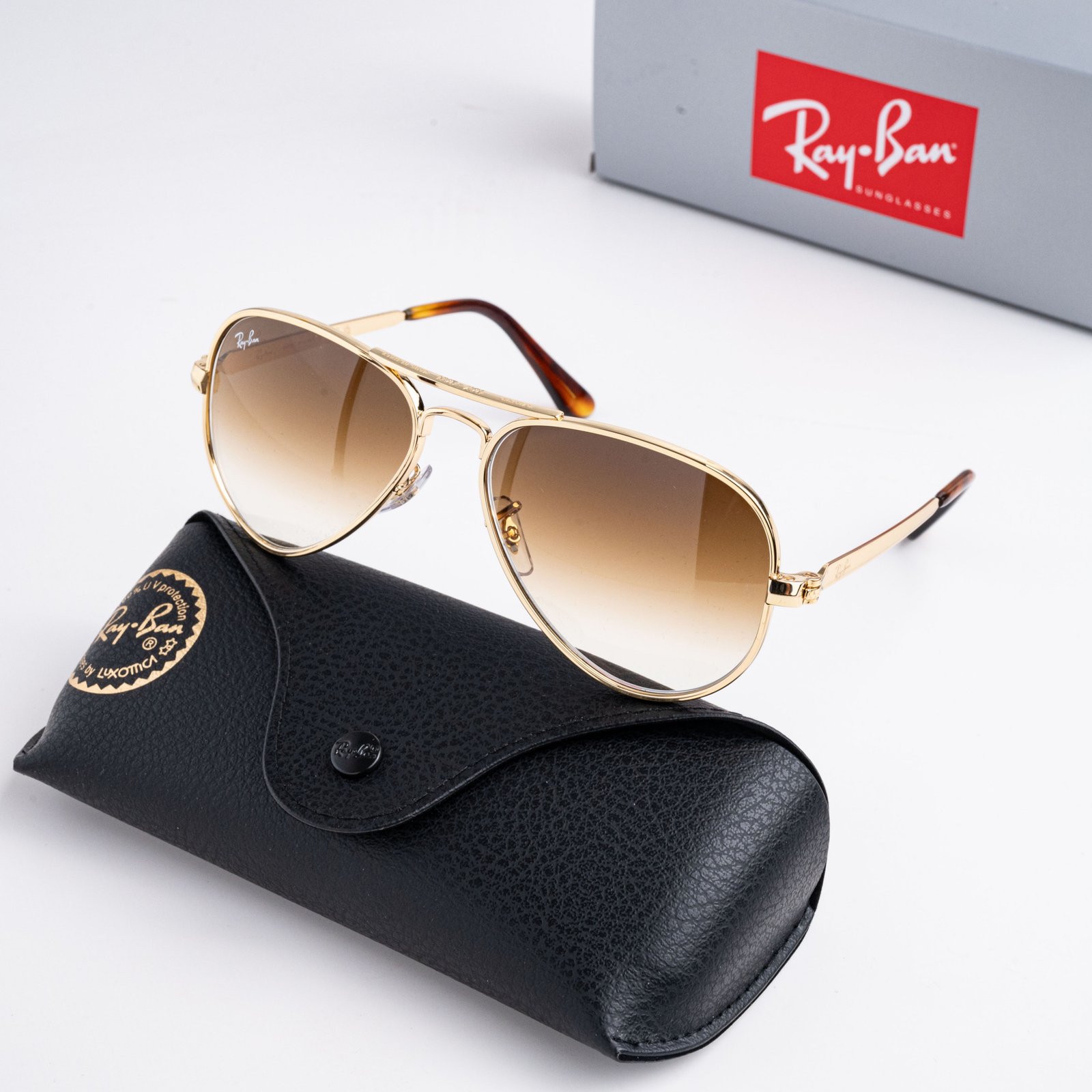 RAYBAN 0RB3925 001_51 ARISTA GOLD CLEAR GRADIENT BROWN – 58_16_145(2)