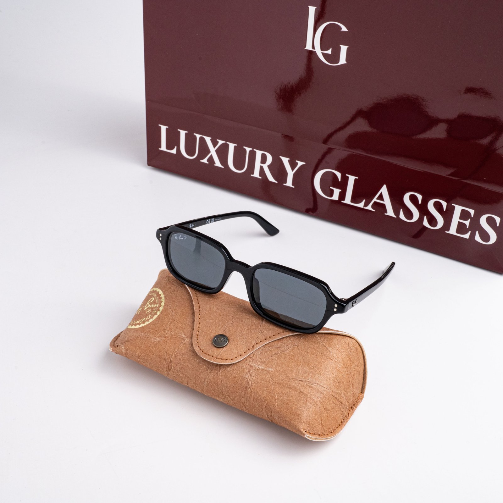 RAYBAN 0RB4455F 667781 BLACK DARK GREEN POLARIZED