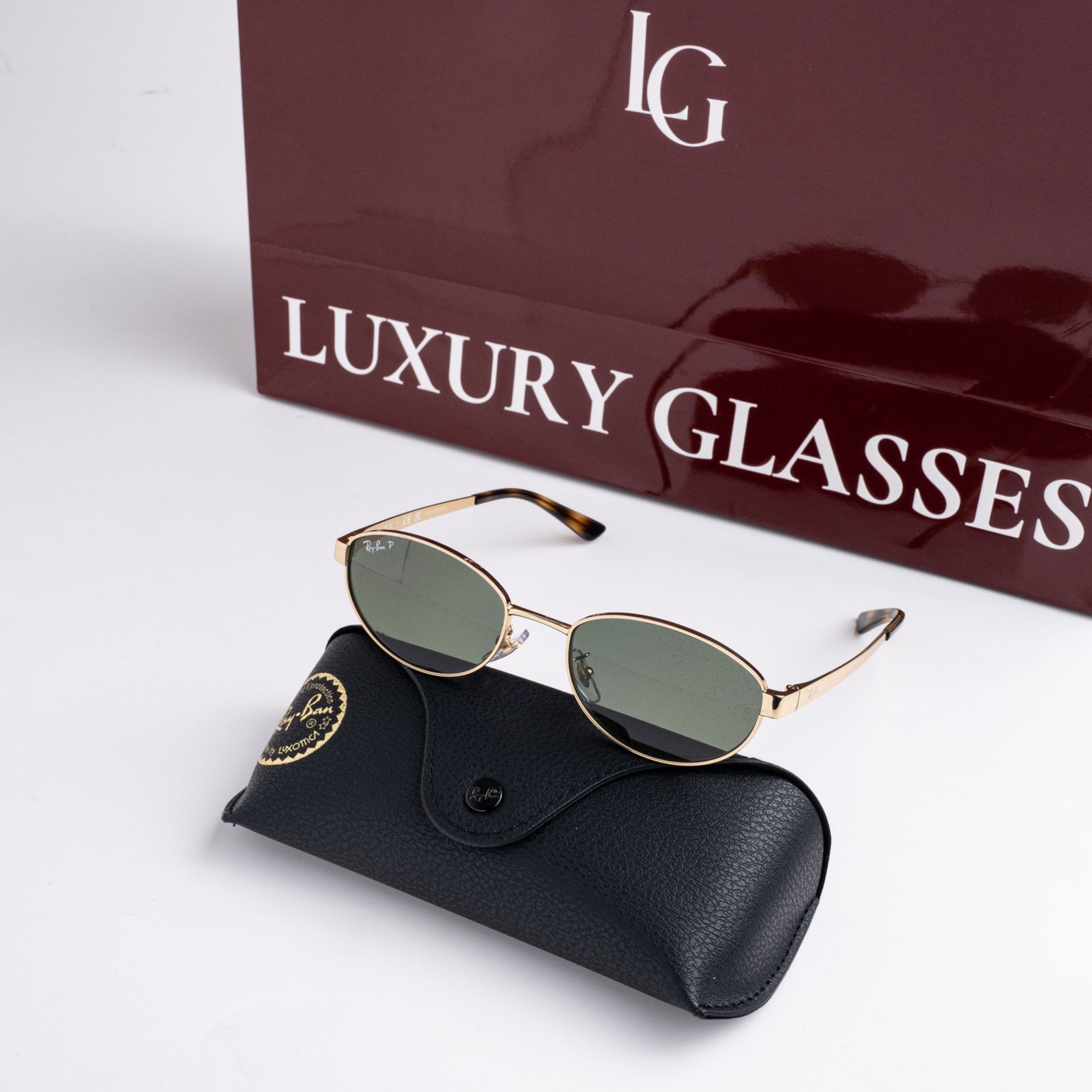 RAYBAN x JENNIE 0RB3774D 001/9A ARISTA GOLD DARK GREEN POLARIZED