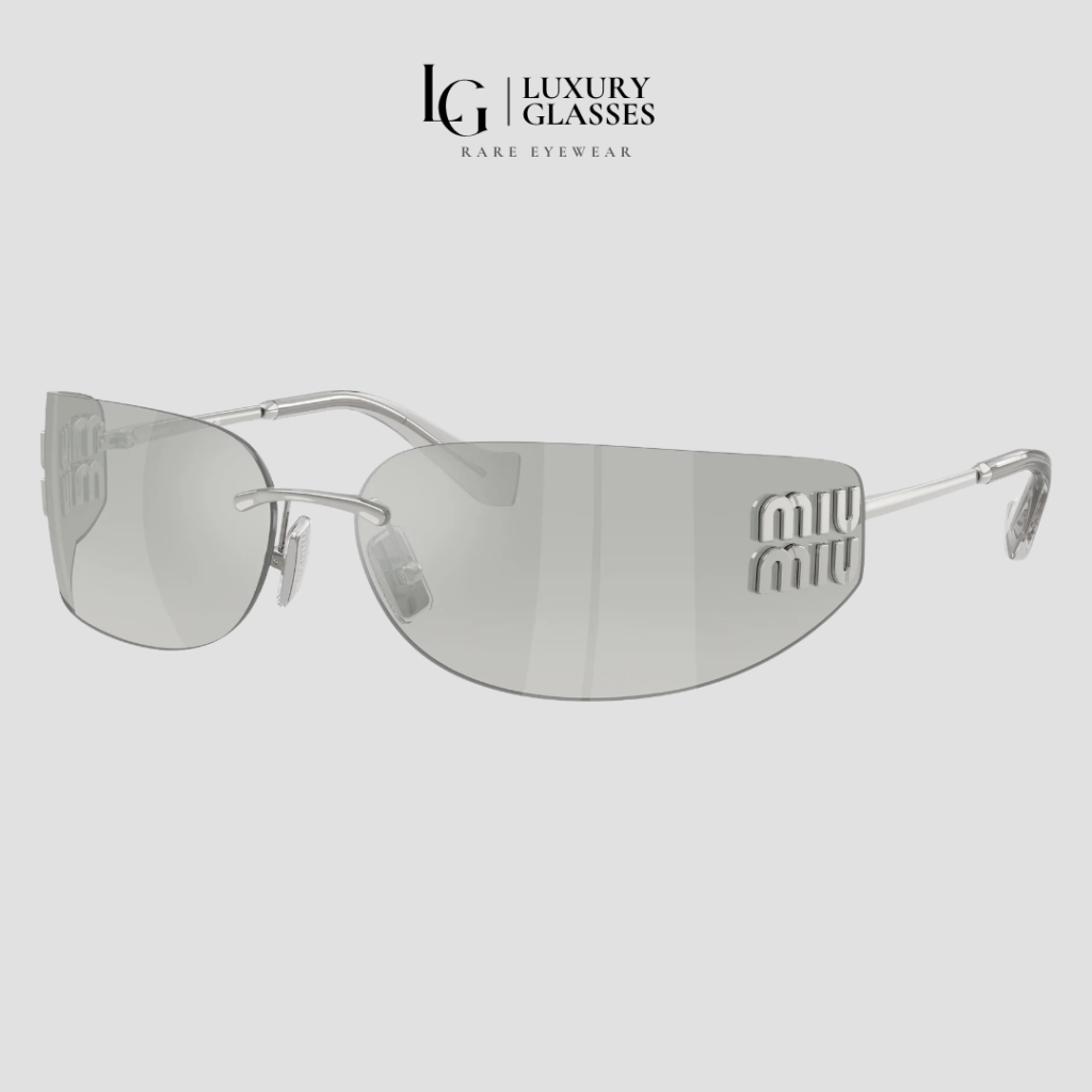 MIU MIU MU A51S 1BC10Y SILVER GRAY MIRROR SILVER GRADIENT – 75/14/110