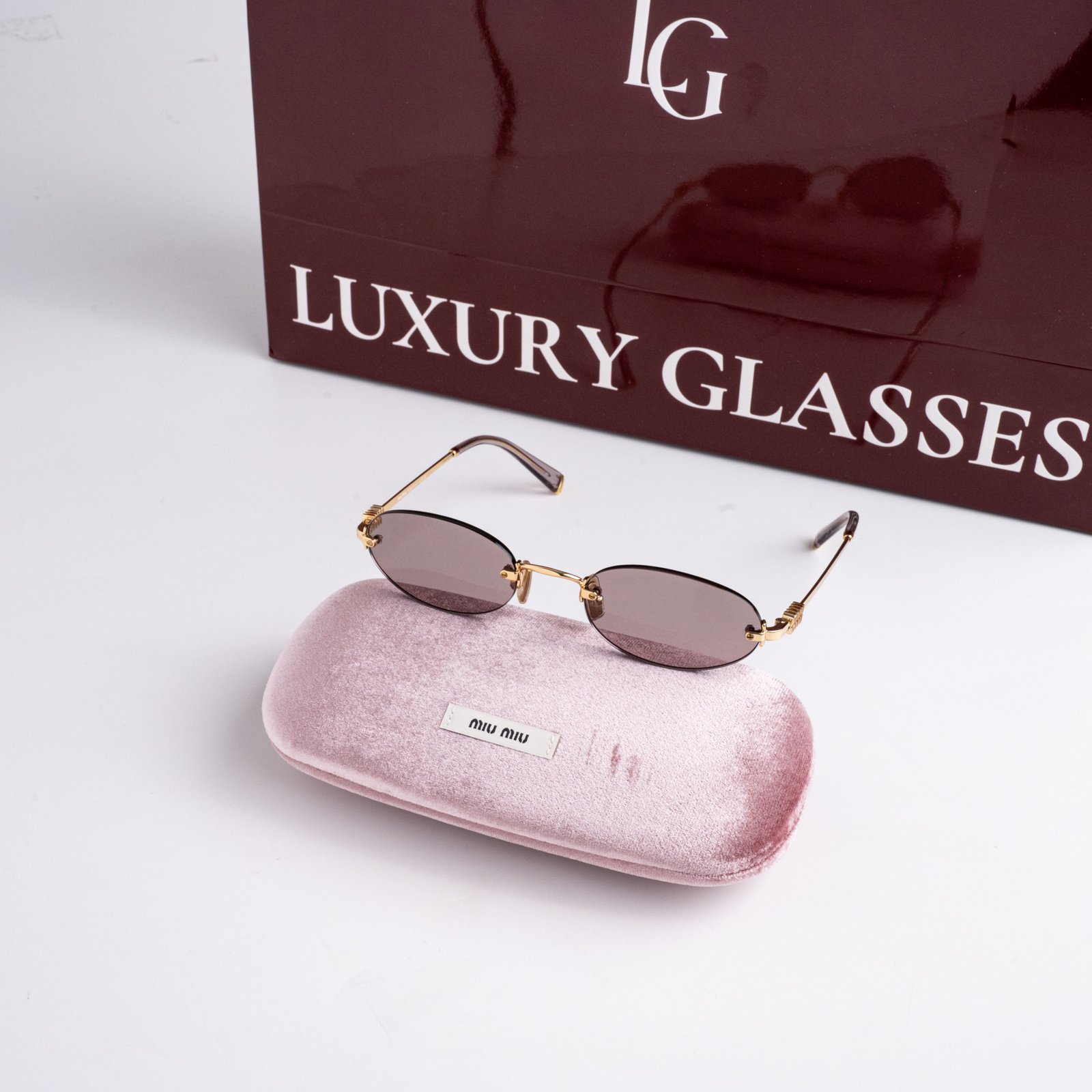 MIU MIU MU A54S 5AK20I GOLD LIGHT PURPLE BROWN